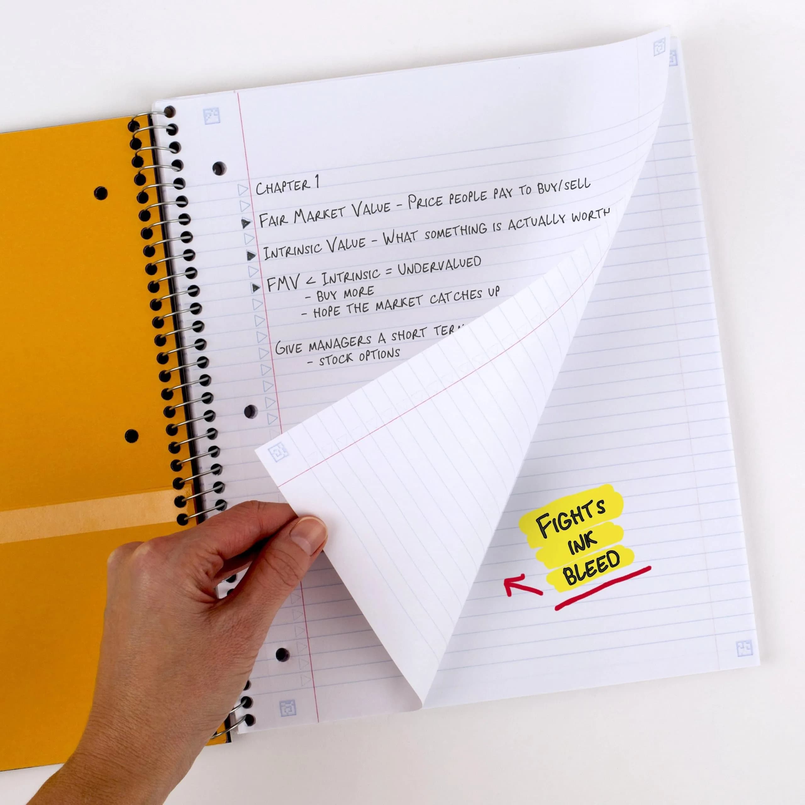 Five Star Spiral Notebook 1 Subject 100 Sheets 8.5" x 11" Black | College Ruled Paper for Students - view 4