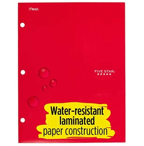 Five Star 4 Pocket Folder Red | Holds Letter Size (8.5" x 11") Sheets | 3-Hole Punched for Binders thumbnail 4