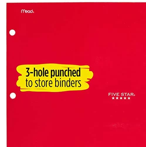 Five Star 4 Pocket Folder Red | Holds Letter Size (8.5" x 11") Sheets | 3-Hole Punched for Binders thumbnail 3