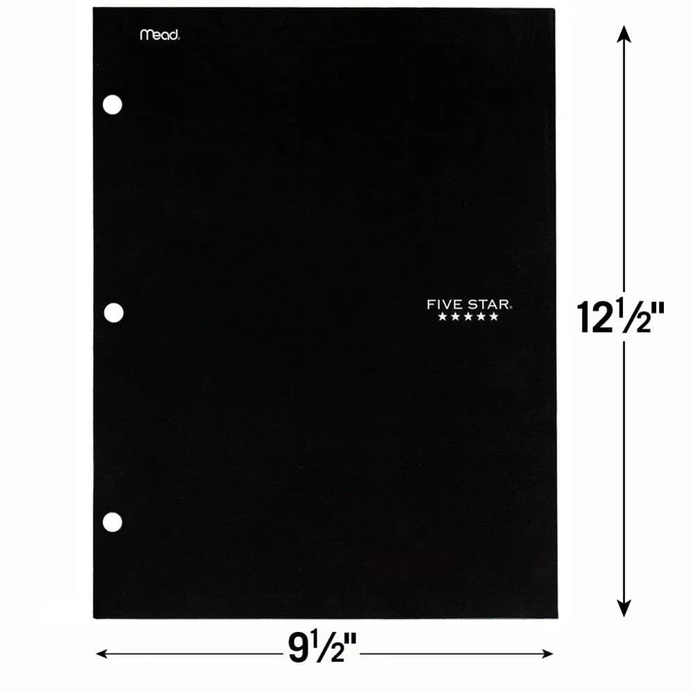 Five Star 4 Pocket Folder Black 1 Folder | Holds Letter Size Papers - view 6