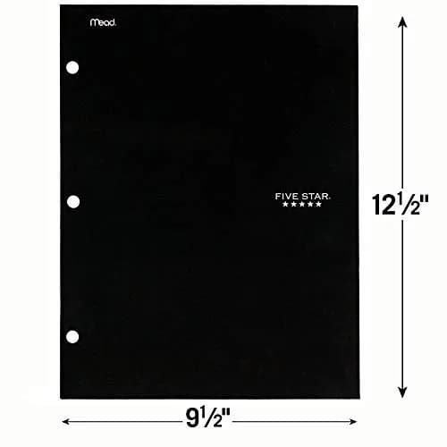 Five Star 4 Pocket Folder Black 1 Folder | Holds Letter Size Papers thumbnail 6