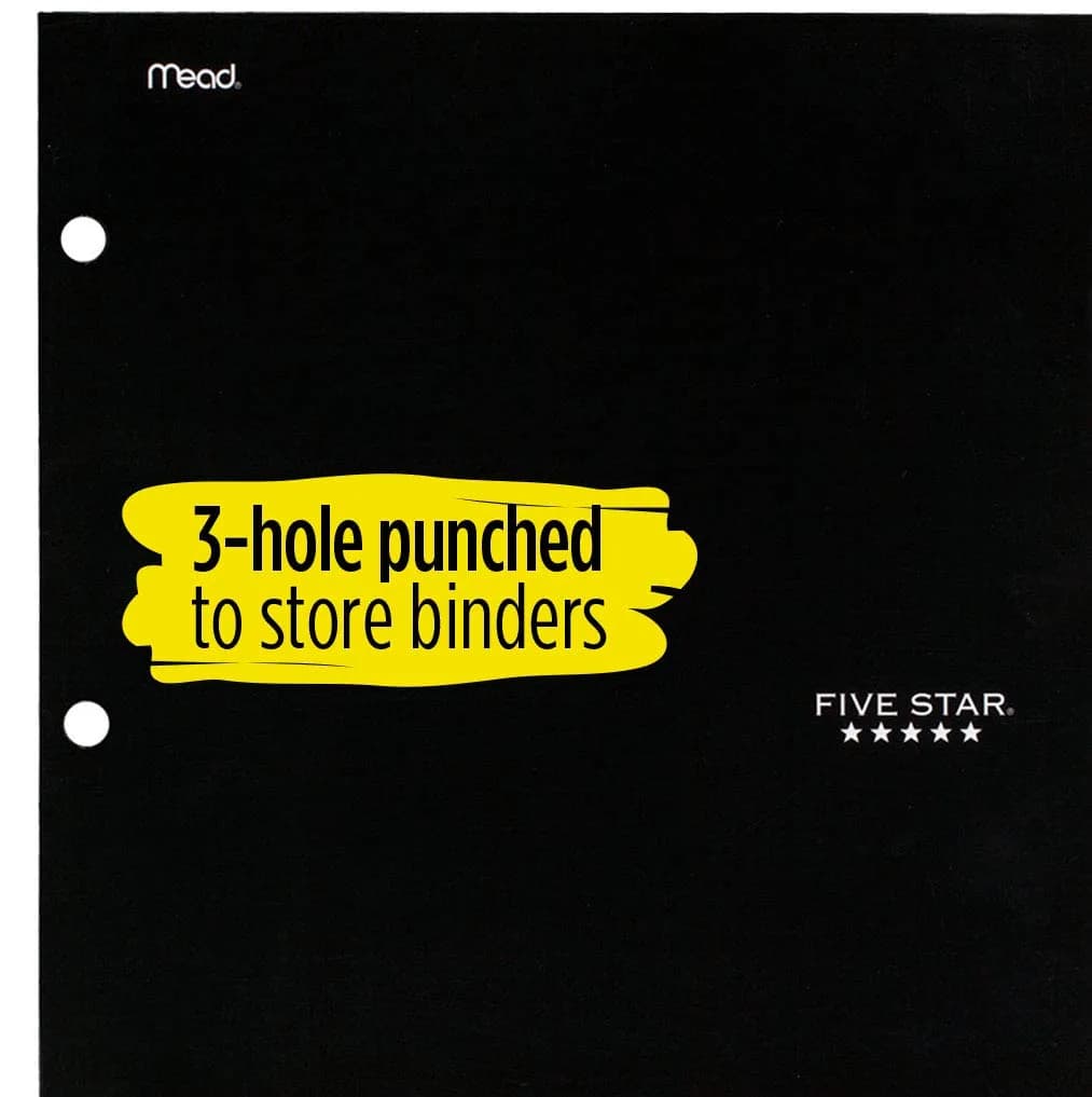 Five Star 4 Pocket Folder Black 1 Folder | Holds Letter Size Papers - view 3