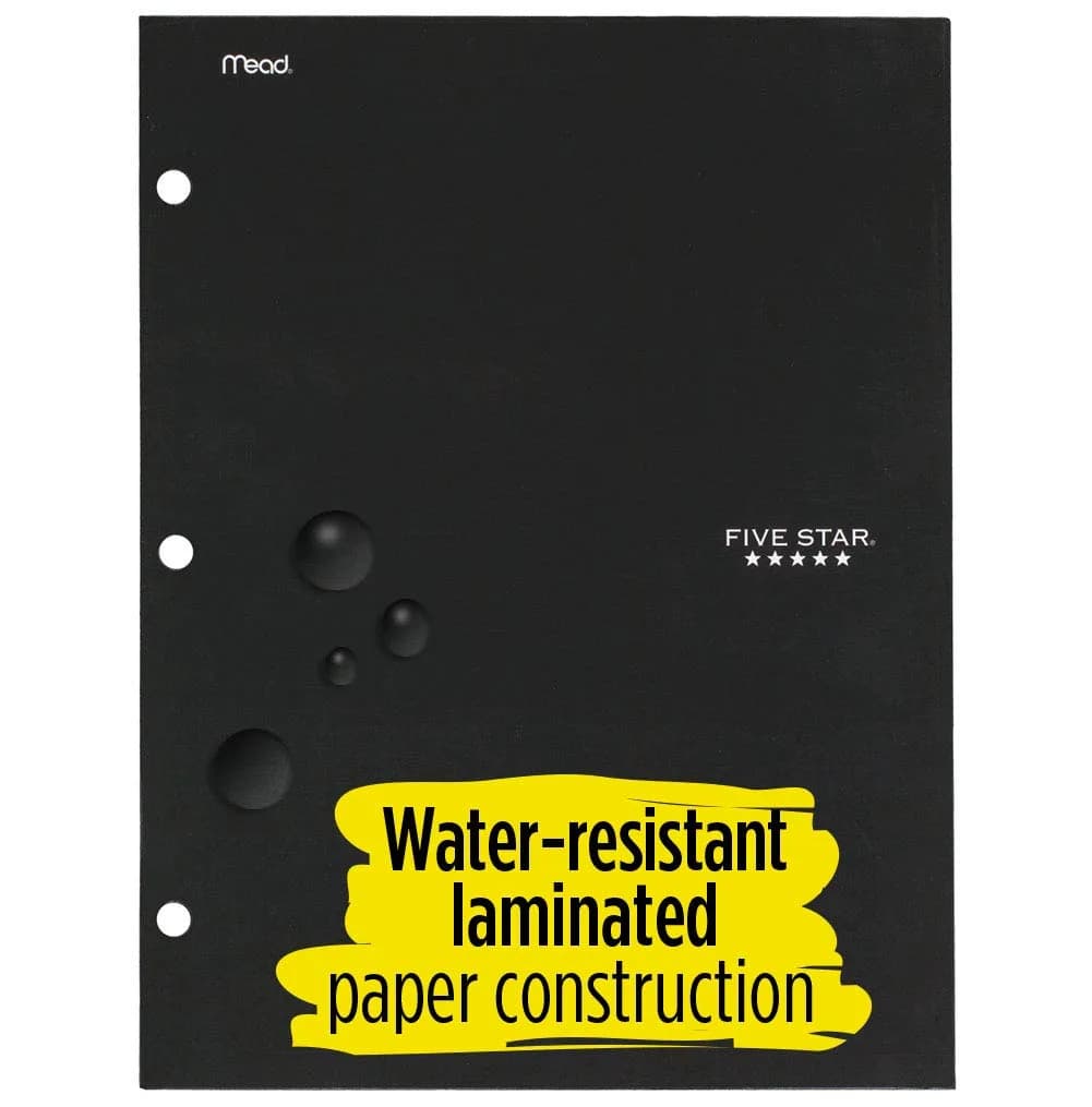Five Star 4 Pocket Folder Black 1 Folder | Holds Letter Size Papers - view 4