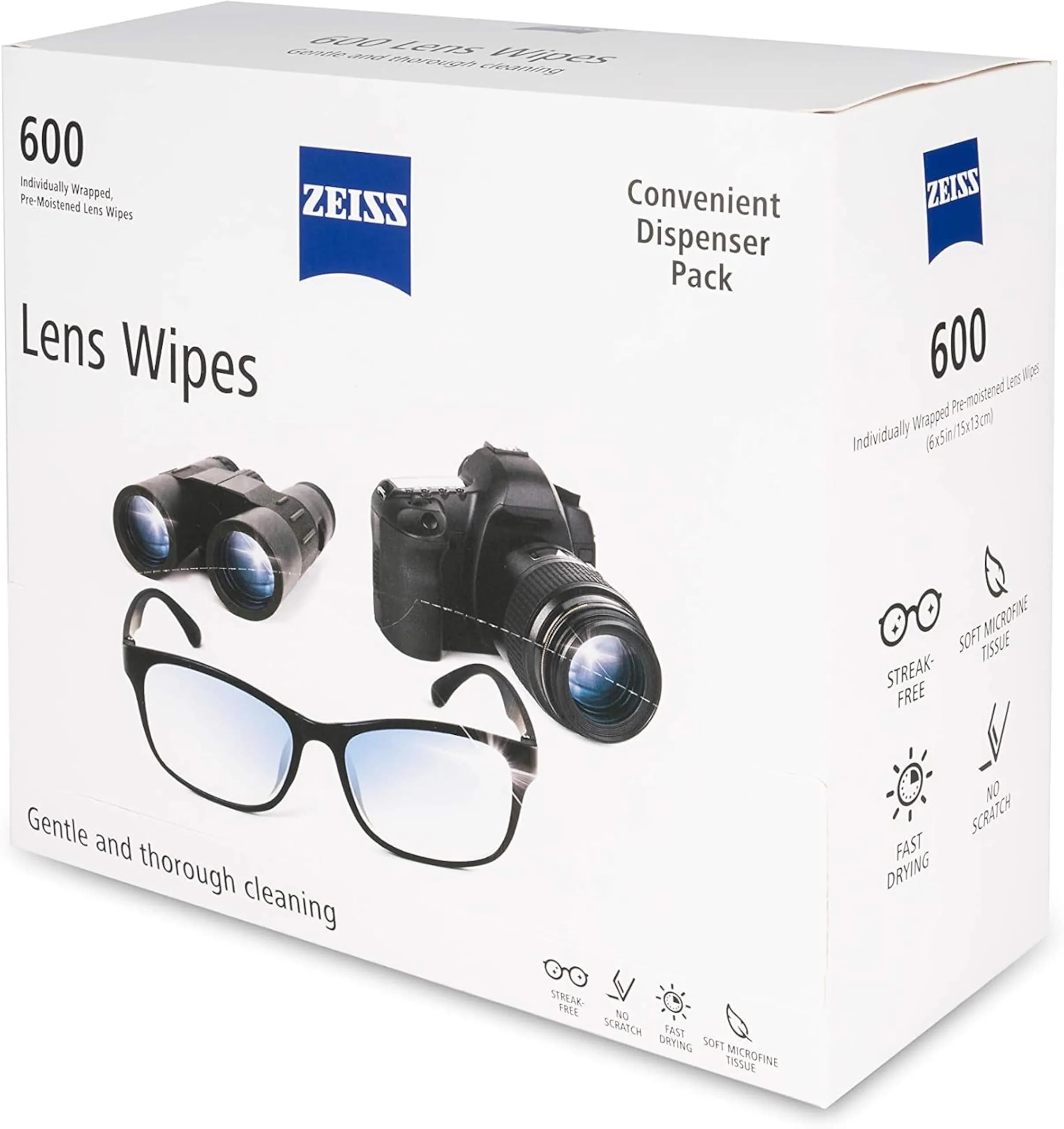 ZEISS Pre-Moistened Lens Cleaning Wipes 600 Count | Streak-Free Clarity for All Optics - view 2