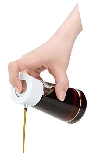 ASVEL Dripless Glass Soy Sauce Dispenser Pot with Black Cap | 100ml Capacity, Dripless Push Button thumbnail 2