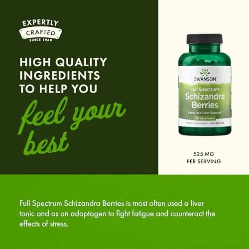 Swanson Full Spectrum Schizandra Berries 90 Capsules | Herbal Stress & Liver Support thumbnail 5