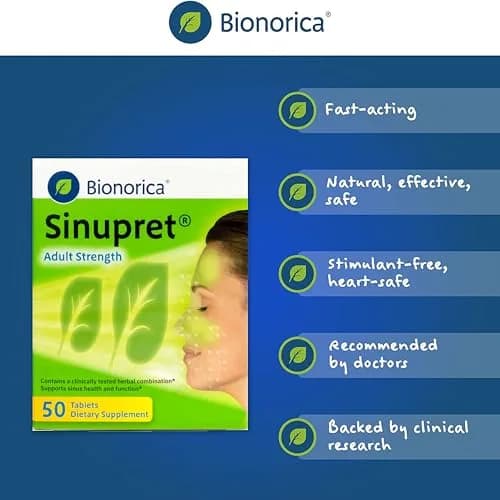 Bionorica Sinupret Sinus & Immune Support Supplement, 50 Tablets, 2 Pack | Natural Herbal Sinus Relief & Immune Boost thumbnail 5