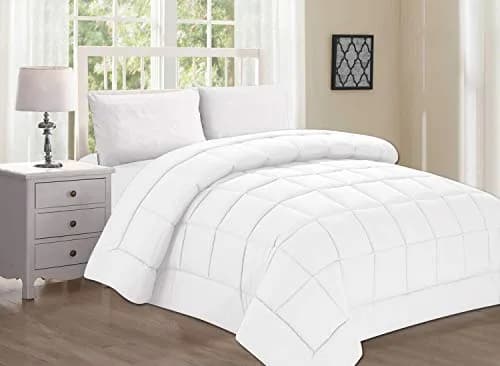 Elegant Comfort Luxury Microfiber Comforter King | Year-Round Medium Warmth with Box-Stitching thumbnail 1