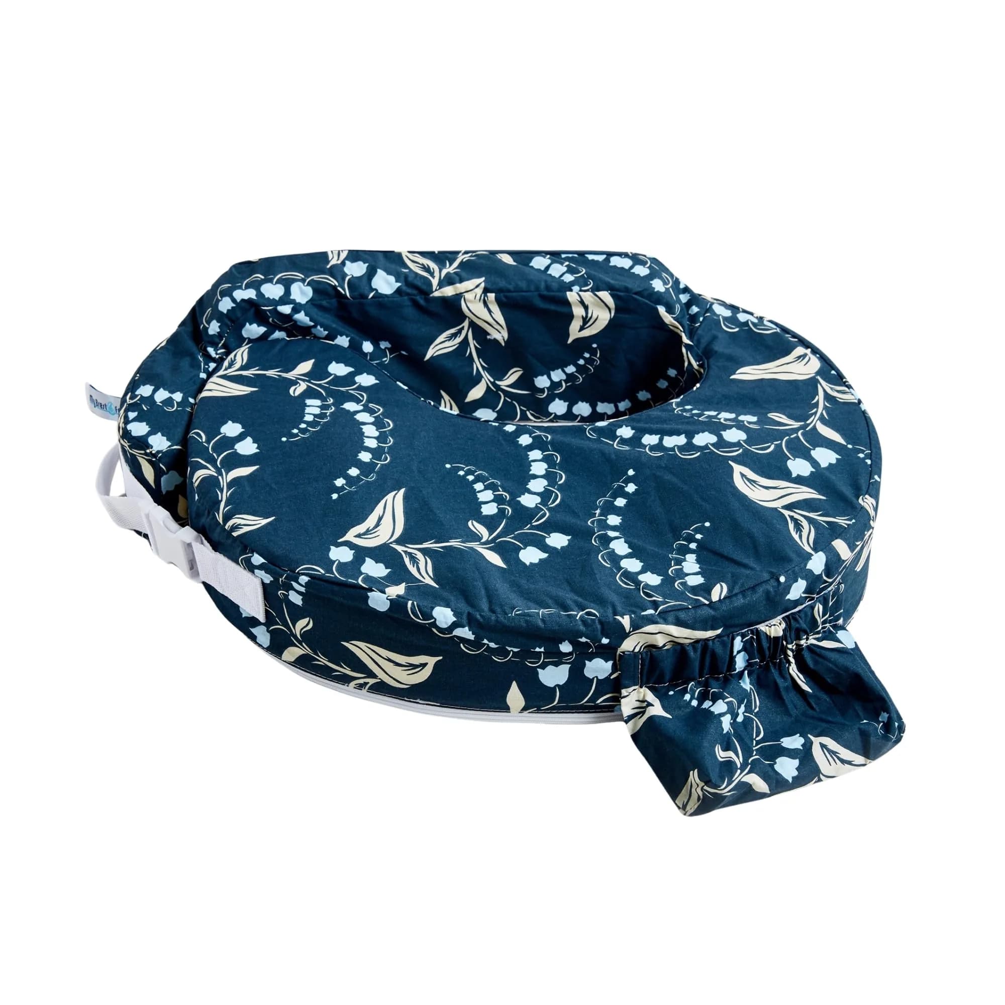 My Brest Friend Original Nursing Pillow Navy Bluebells | Ergonomic Support for Mom & Baby