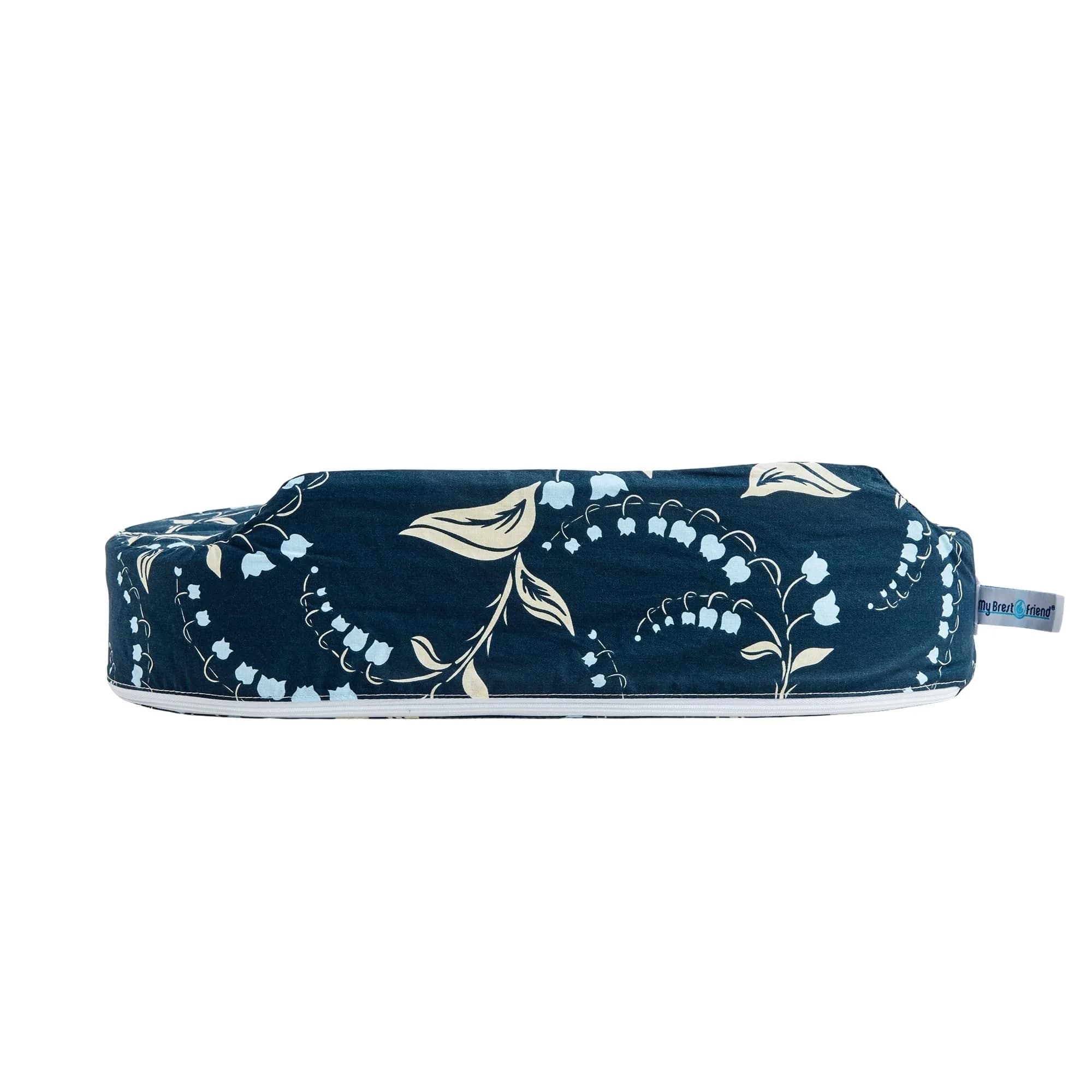 My Brest Friend Original Nursing Pillow Navy Bluebells | Ergonomic Support for Mom & Baby - view 6