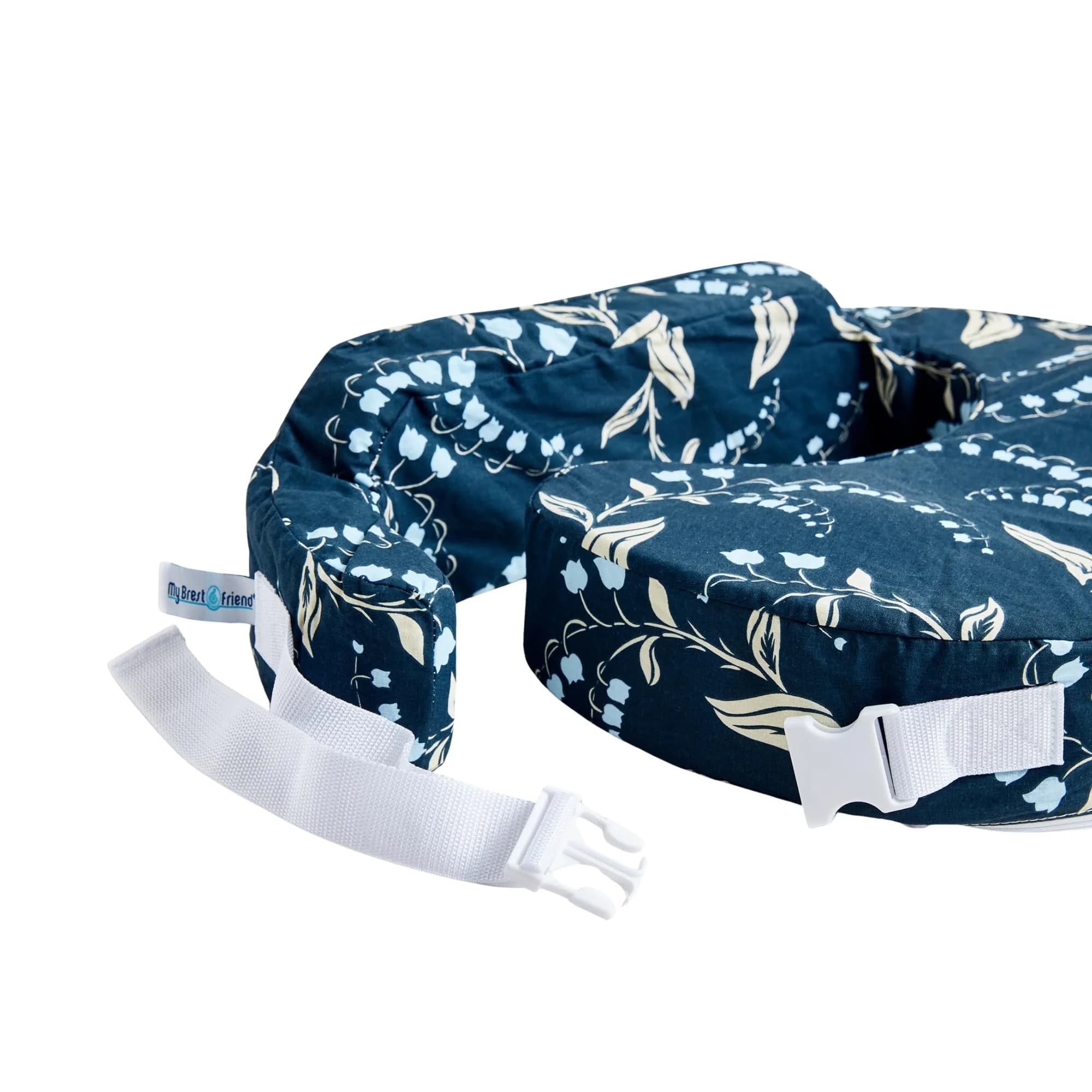 My Brest Friend Original Nursing Pillow Navy Bluebells | Ergonomic Support for Mom & Baby - view 7