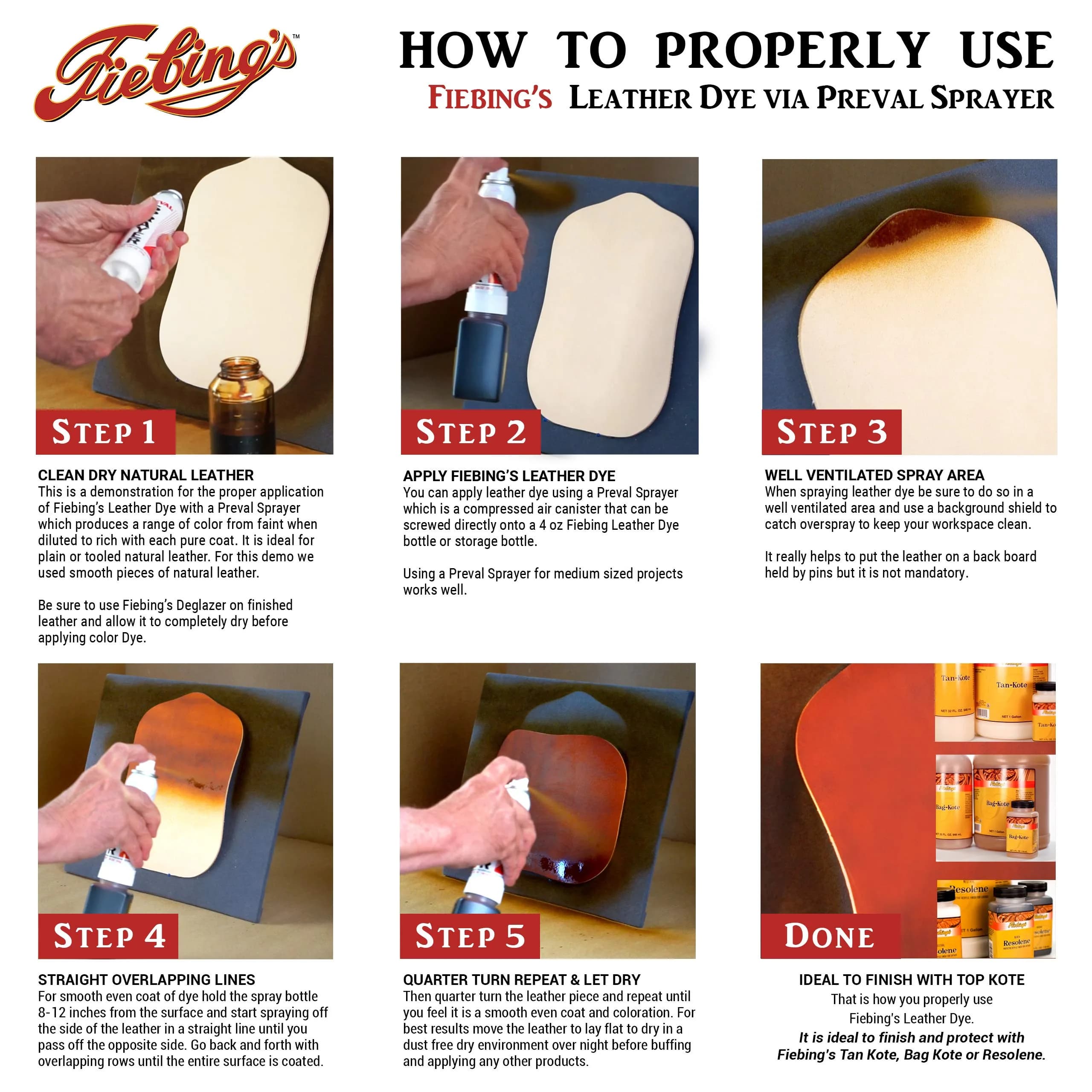 Fiebing's Tan Leather Dye 118ml (4 fl oz) - Alcohol-Based Penetrating Dye for Leather & Wood - view 4