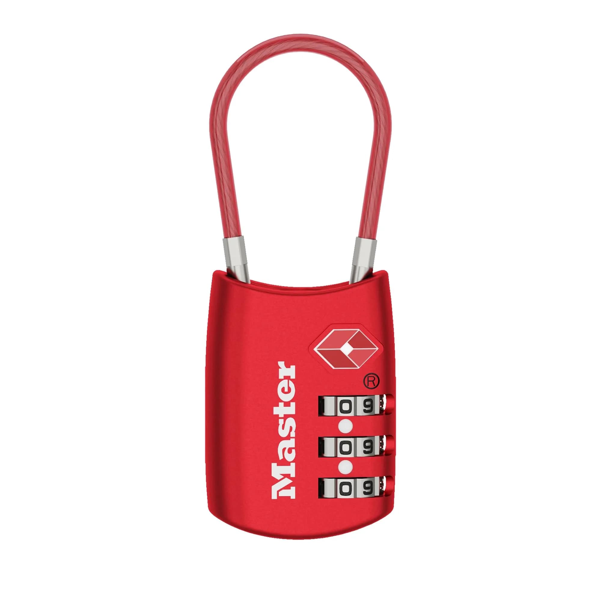 Master Lock 4688D TSA Luggage Lock, Red 1 Pack | Set Your Own Combination Lock - main product image