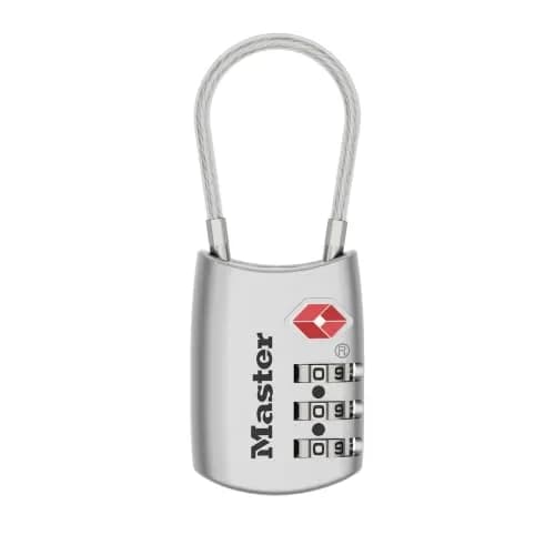 Master Lock TSA Approved Combination Luggage Lock Silver 1-Pack | Secure Your Bags with a Resettable 3-Digit Lock thumbnail 1