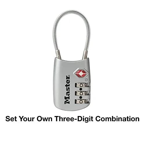Master Lock TSA Approved Combination Luggage Lock Silver 1-Pack | Secure Your Bags with a Resettable 3-Digit Lock thumbnail 5