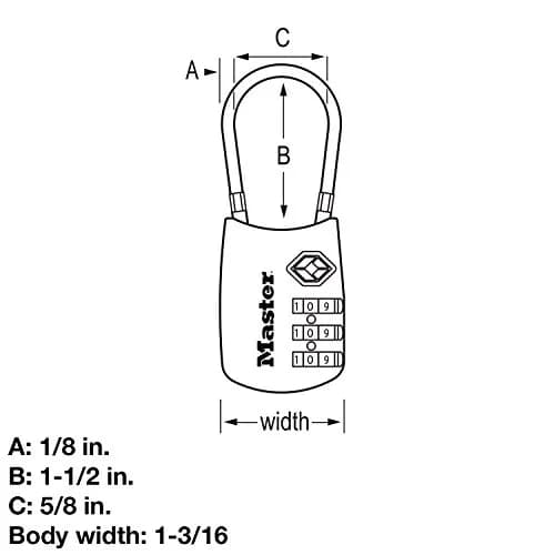 Master Lock TSA Approved Combination Luggage Lock Silver 1-Pack | Secure Your Bags with a Resettable 3-Digit Lock thumbnail 3