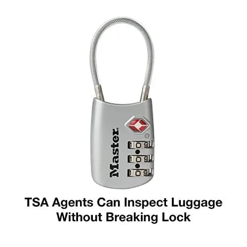Master Lock TSA Approved Combination Luggage Lock Silver 1-Pack | Secure Your Bags with a Resettable 3-Digit Lock thumbnail 4