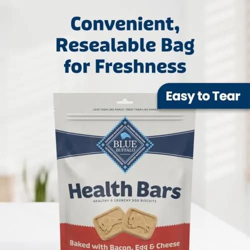Blue Buffalo Health Bars Bacon Egg & Cheese Dog Biscuits 454g (16 oz) | Oven-Baked Crunchy Treats for All Breeds thumbnail 4
