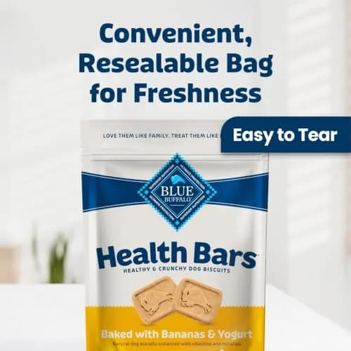 Blue Buffalo Health Bars Bananas & Yogurt Dog Biscuits 454g (16 oz) | Oven-Baked Crunchy Treats for All Breed Sizes thumbnail 4