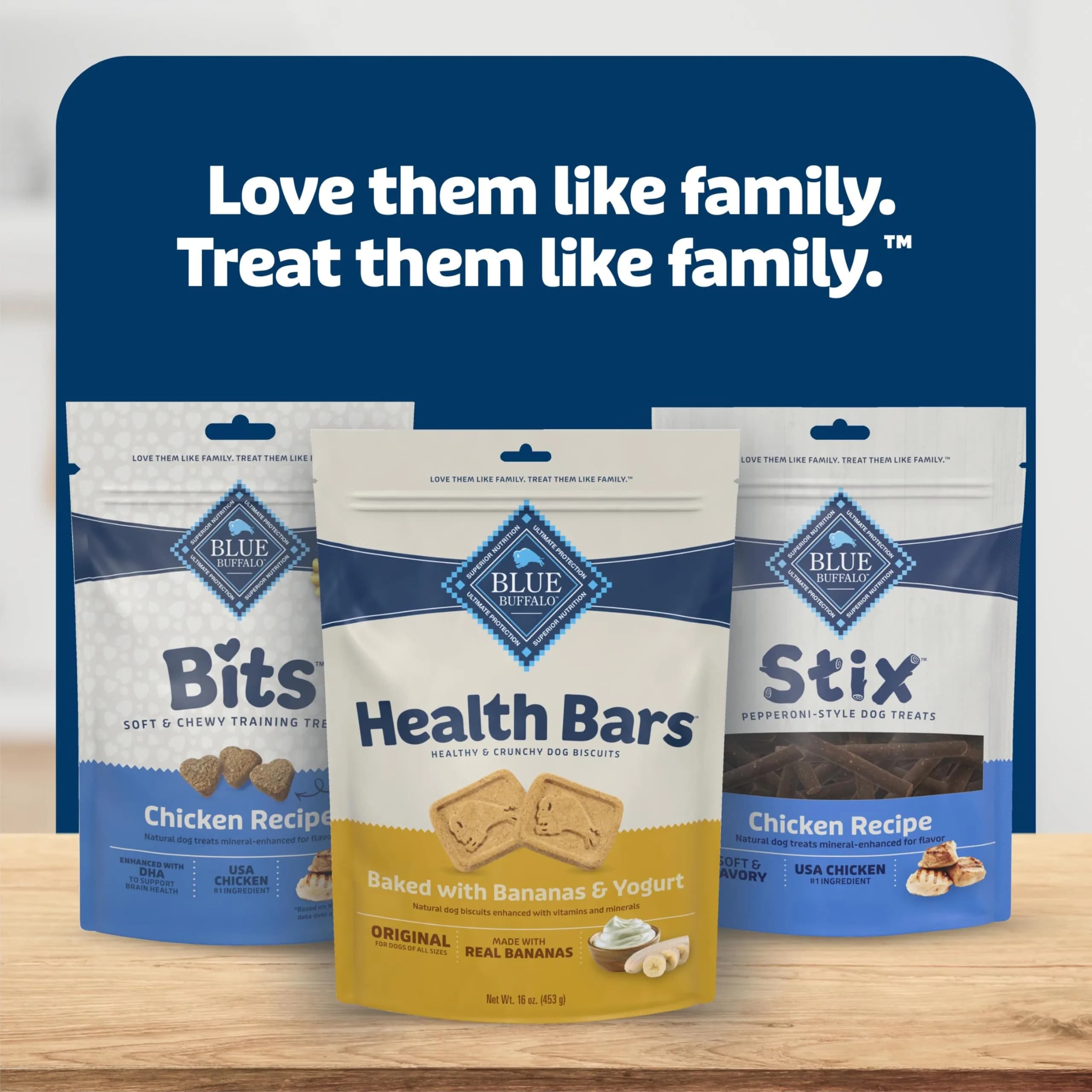 Blue Buffalo Health Bars Bananas & Yogurt Dog Biscuits 454g (16 oz) | Oven-Baked Crunchy Treats for All Breed Sizes - view 9
