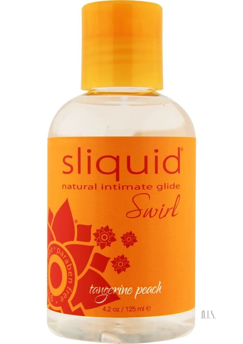 Sliquid Natural Swirl Tang Peach 4.2oz Water-Based Lubricant | Vegan & Paraben-Free - main product image