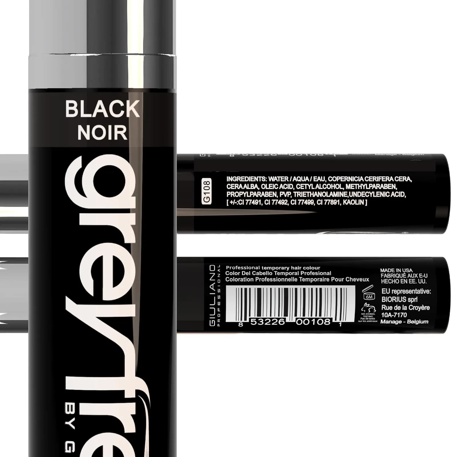 Greyfree Hair Mascara Root Touch-Up for Gray Hair & Brows | Black | 0.7 oz (20 ml) | Natural-Looking Temporary Coverage thumbnail 3