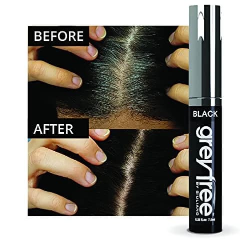 Greyfree Hair Mascara Root Touch-Up for Gray Hair & Brows | Black | 0.7 oz (20 ml) | Natural-Looking Temporary Coverage thumbnail 7