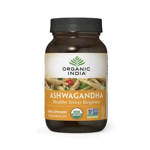 ORGANIC INDIA Ashwagandha Capsules, Vegan Root, Gluten-Free, 90 Capsules | Adaptogenic Stress Relief & Sleep Support thumbnail 1