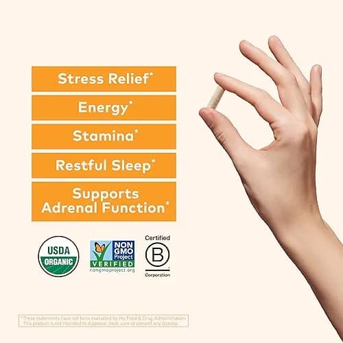 ORGANIC INDIA Ashwagandha Capsules, Vegan Root, Gluten-Free, 90 Capsules | Adaptogenic Stress Relief & Sleep Support thumbnail 3