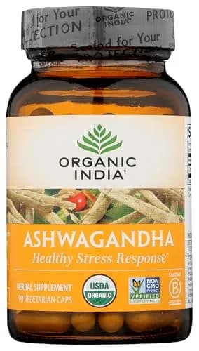 ORGANIC INDIA Ashwagandha Capsules, Vegan Root, Gluten-Free, 90 Capsules | Adaptogenic Stress Relief & Sleep Support thumbnail 4