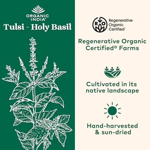 ORGANIC INDIA Tulsi Holy Basil Capsules, 90 Capsules | Vegan, Organic, Immune Support thumbnail 2