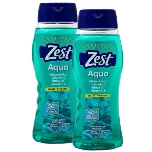 Zest Body Wash, Aqua, 18 Fl Oz (2 Pack) | Aquatic Scent, Gentle Hydration, Unisex thumbnail 1