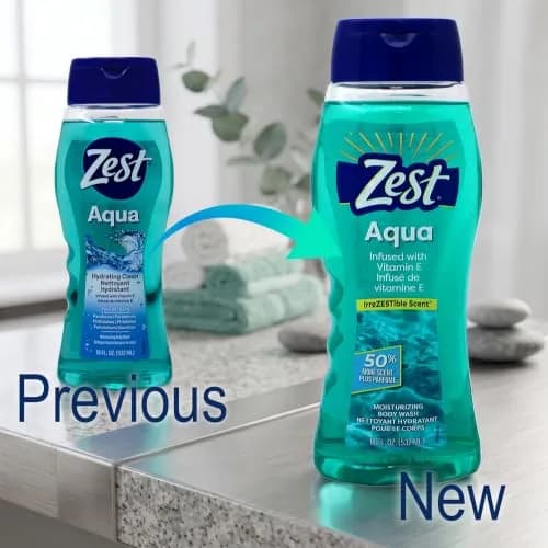 Zest Body Wash, Aqua, 18 Fl Oz (2 Pack) | Aquatic Scent, Gentle Hydration, Unisex thumbnail 2