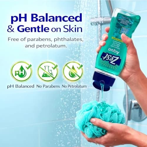 Zest Body Wash, Aqua, 18 Fl Oz (2 Pack) | Aquatic Scent, Gentle Hydration, Unisex thumbnail 4