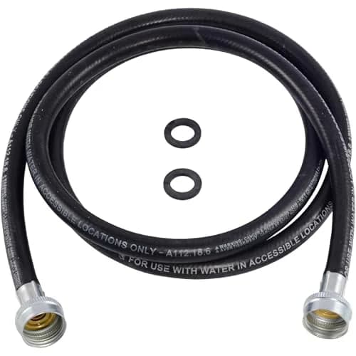 Eastman 6 ft Rubber Washing Machine Hose | Durable, High-Pressure, Black Rubber (70-120 chars) thumbnail 1