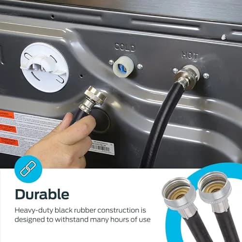 Eastman 6 ft Rubber Washing Machine Hose | Durable, High-Pressure, Black Rubber (70-120 chars) thumbnail 5