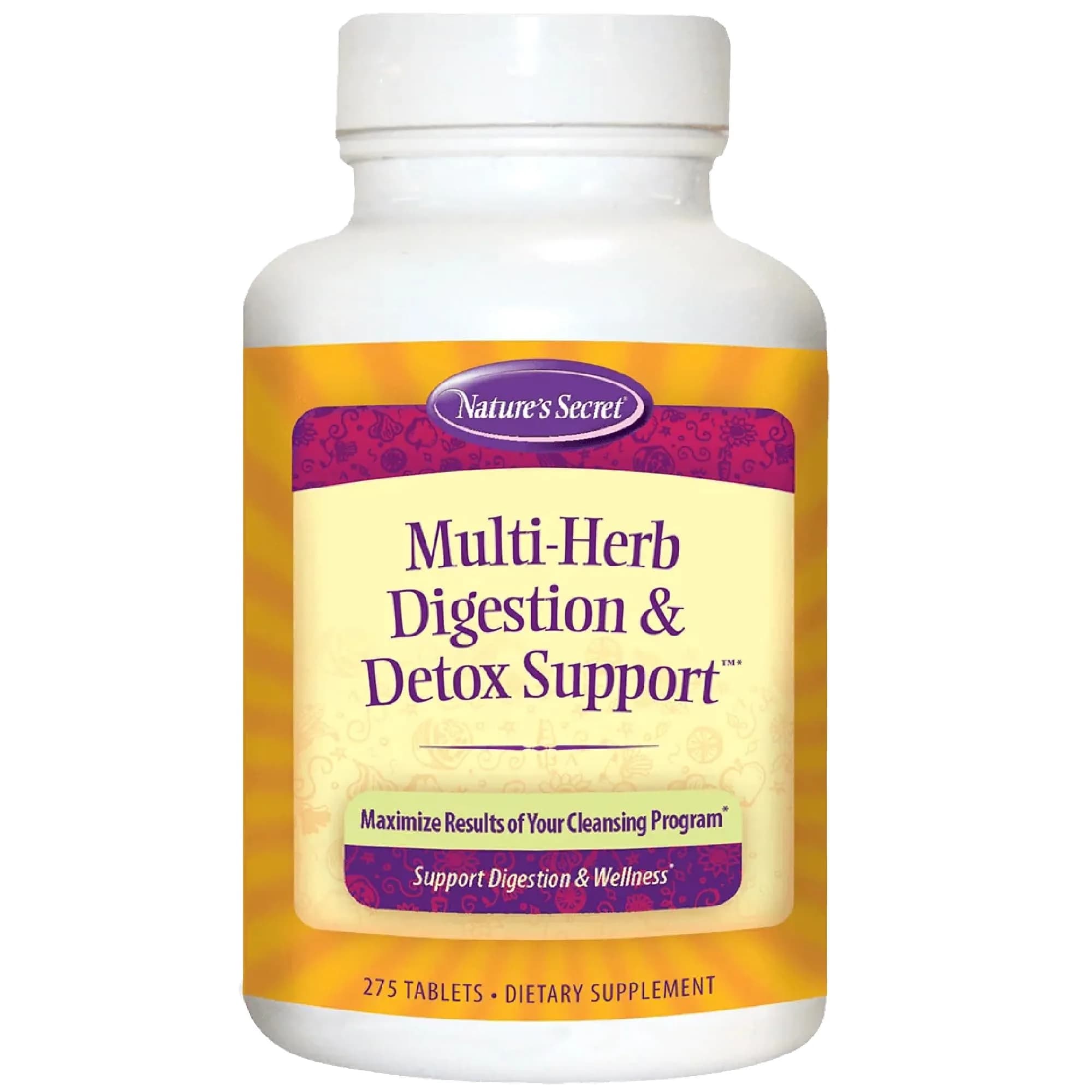 Nature's Secret Multi-Herb Digestion & Detox Support | 275 Tablets for Digestive Wellness & Cleansing — No Color