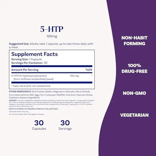 Natrol 5-HTP Mood & Stress Support Capsules 100 mg (30 Count) | Promotes Serotonin for Balanced Mood thumbnail 6