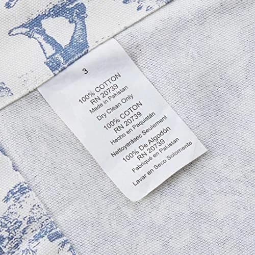 Ellis Curtain Victoria Park Toile Tie-Up Valence Window Curtain, Blue 152cm (60"W) x 61cm (24"L) | Light-Filtering Cotton Fabric thumbnail 4