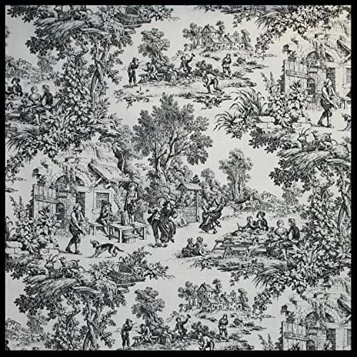 Ellis Curtain Victoria Park Toile Bathroom Shower Curtain, Black 1.8m x 1.8m | Timeless French Country Style thumbnail 3
