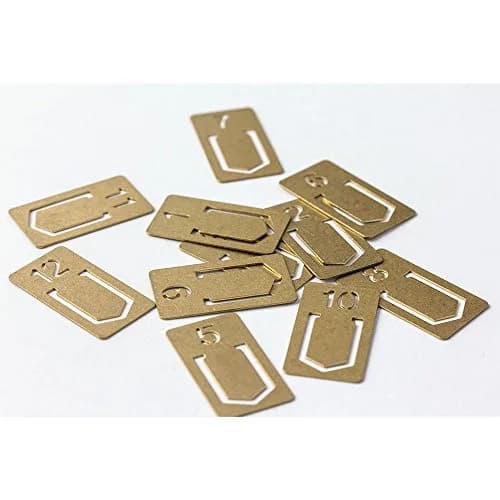 Midori Brass Clip Number (12-Pack, Gold) | 0.38 cm (0.15 inches) | Made from Solid Brass thumbnail 4