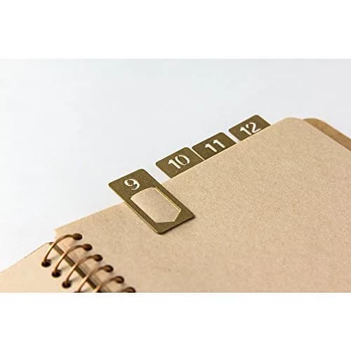 Midori Brass Clip Number (12-Pack, Gold) | 0.38 cm (0.15 inches) | Made from Solid Brass thumbnail 5