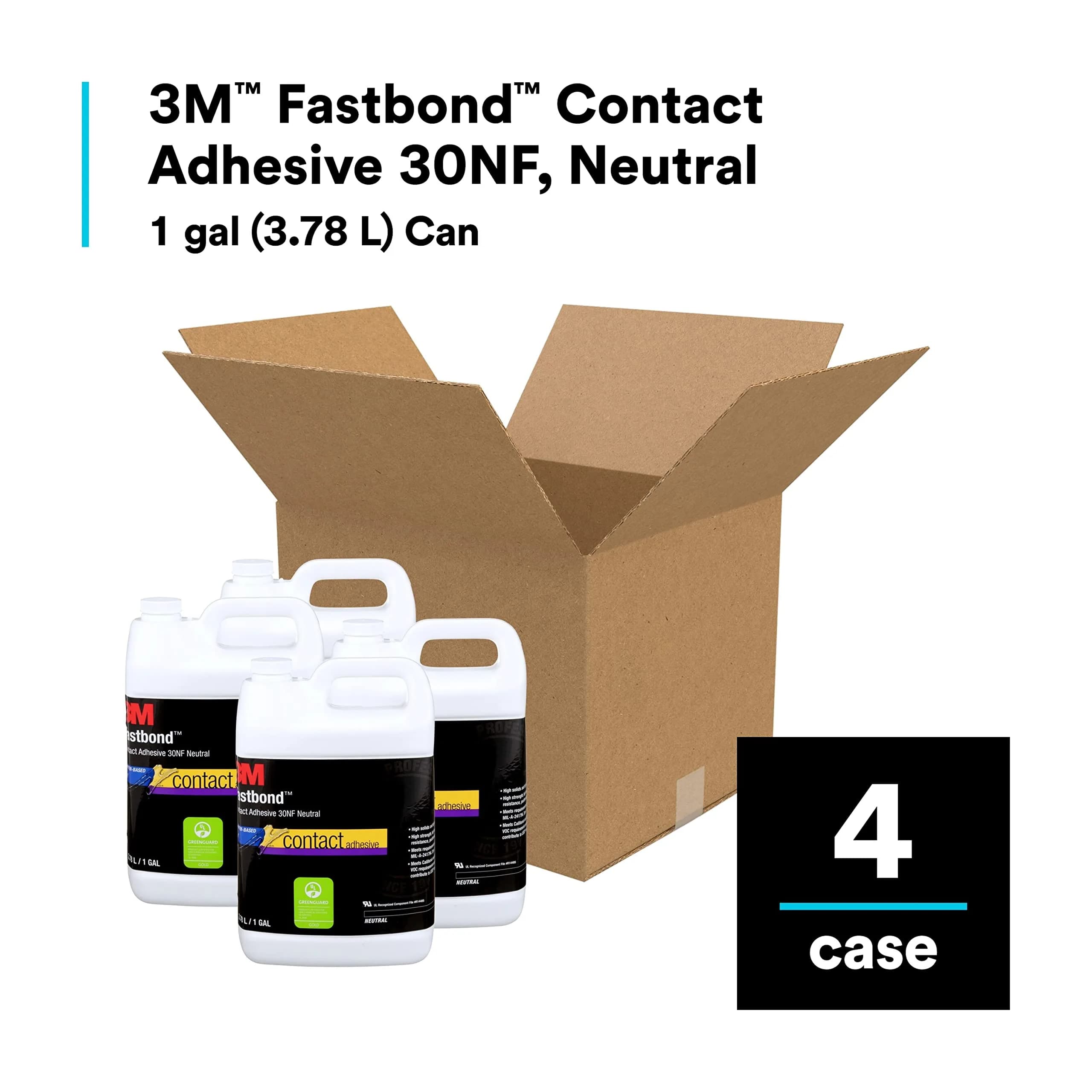 3M Fastbond Contact Adhesive 30NF, Neutral, 3.78 L (1 Gallon) | Low Odor, Water-Based, High Strength - view 3