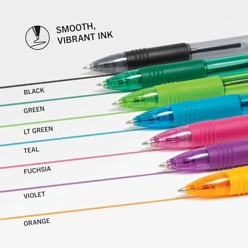 Zebra Pen Z-Grip Retractable Ballpoint Pens, Assorted Fashion Ink, 1.0mm Medium Point, 7-Pack | Smooth Writing for Students & Professionals thumbnail 4