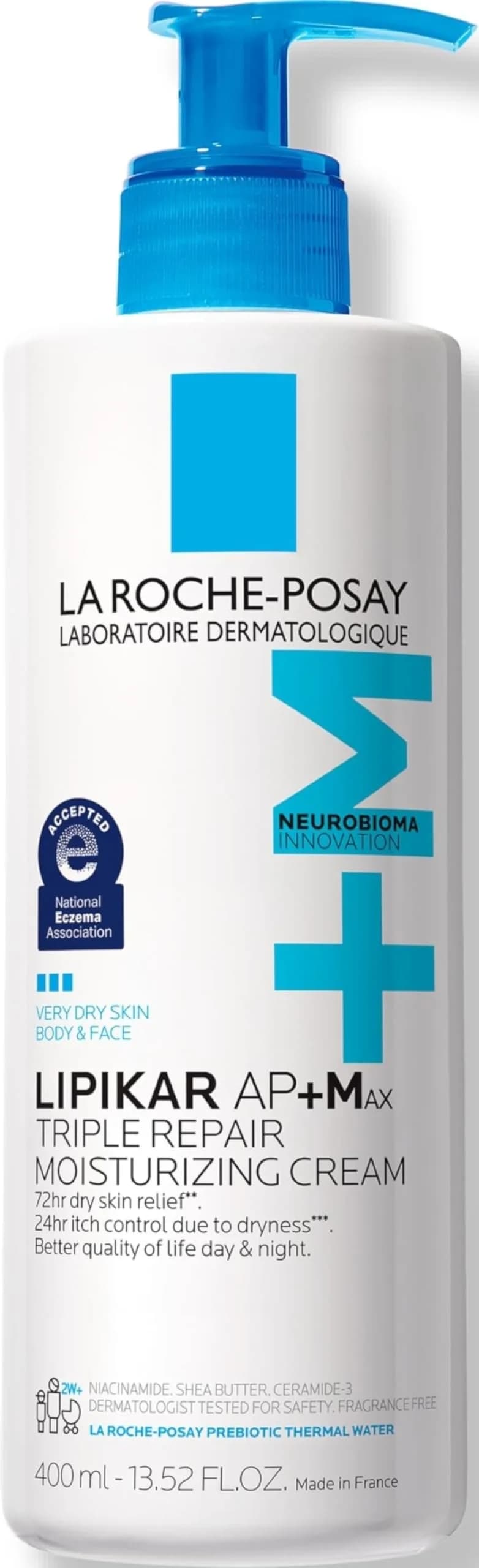 La Roche-Posay Lipikar AP+MAX Triple Repair Moisturizing Cream, Face & Body Lotion for Dry Skin, 13.5 Fl Oz (Pack of 1) - main product image