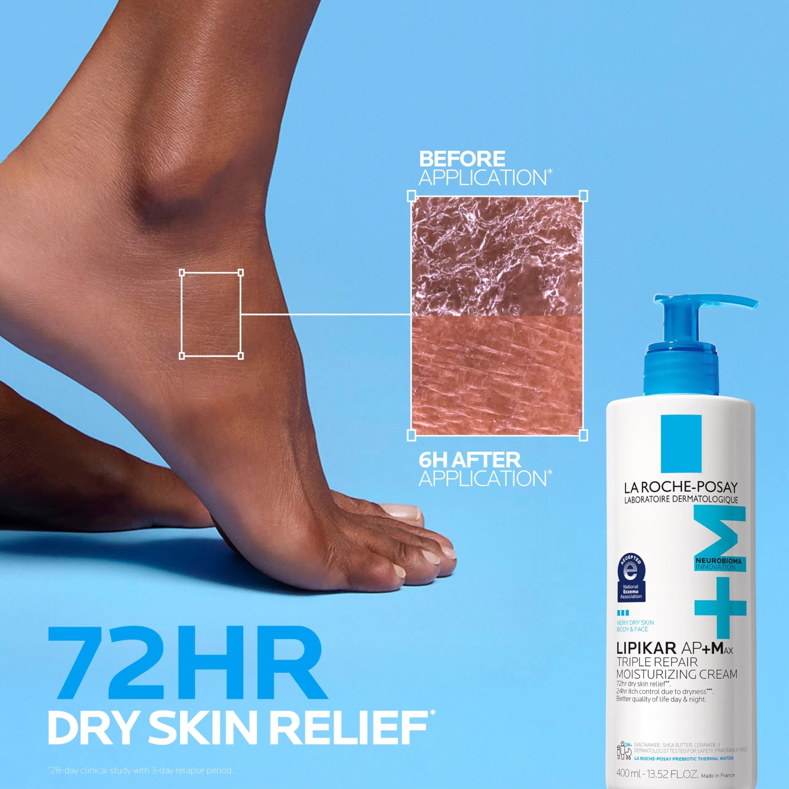 La Roche-Posay Lipikar AP+MAX Triple Repair Moisturizing Cream, Face & Body Lotion for Dry Skin, 13.5 Fl Oz (Pack of 1) - view 2