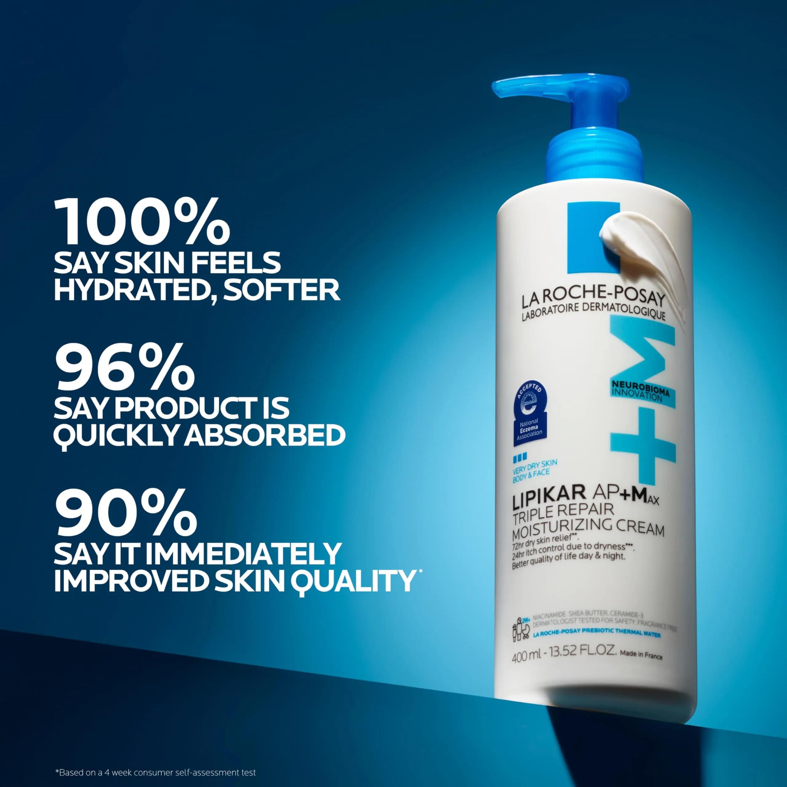 La Roche-Posay Lipikar AP+MAX Triple Repair Moisturizing Cream, Face & Body Lotion for Dry Skin, 13.5 Fl Oz (Pack of 1) - view 3