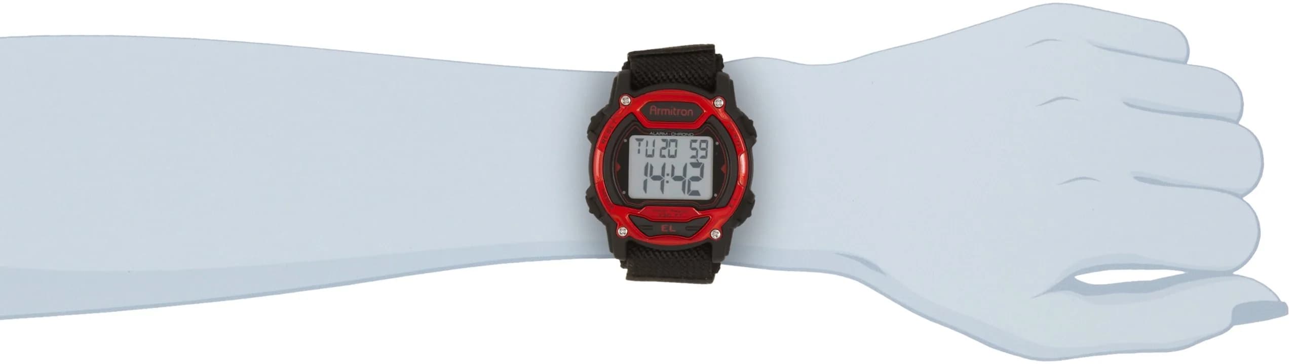 Armitron Sport Unisex 45/7004RED Chronograph Digital Watch - 39mm Case, 100M Water Resistance - view 4