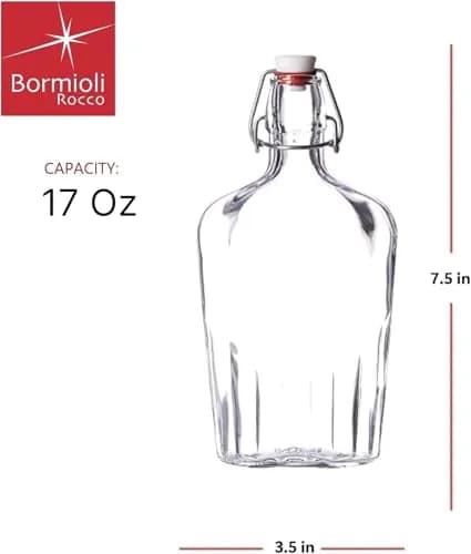 Bormioli Rocco Pocket Flask 17 oz | Leak Proof, Dishwasher Safe, Clear thumbnail 3