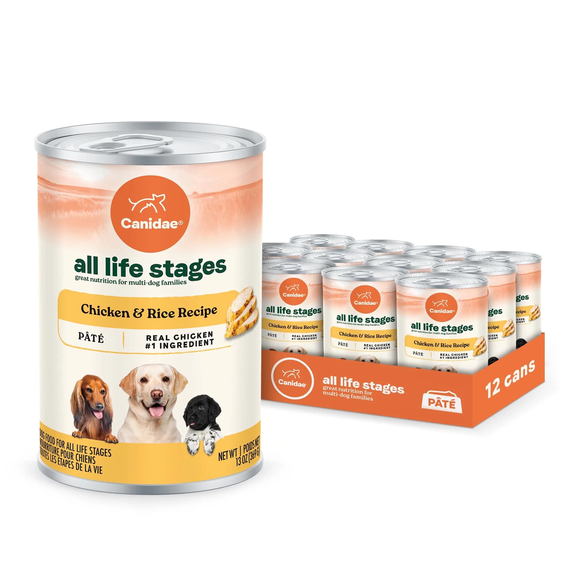CANIDAE All Life Stages Wet Dog Food, Multi-Protein, 13 oz, 6 Pack | Complete Nutrition for All Breeds & Sizes — 13 Ounce